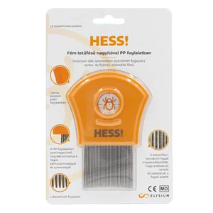 HESS! Fém tetűfésű nagyítóval PP foglalatban 1x