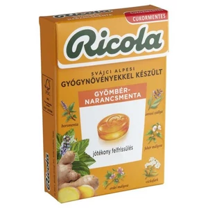 Ricola Gyömbér Narancsmenta gyógynövényes cukorka 40g