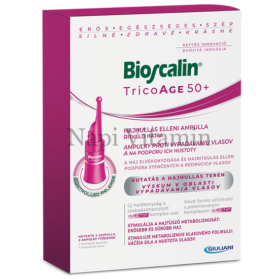 Bioscalin TricoAge 50+ Hajhullás elleni ampulla ritkuló hajra 8X