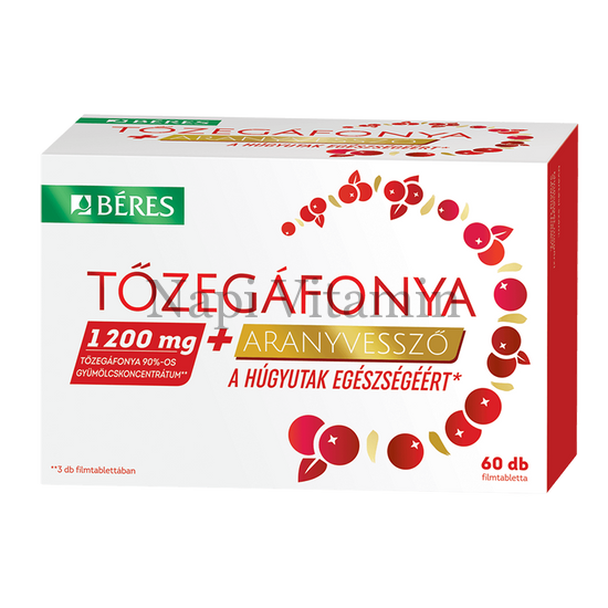 Béres Tőzegáfonya+Aranyvessző filmtabletta 60x
