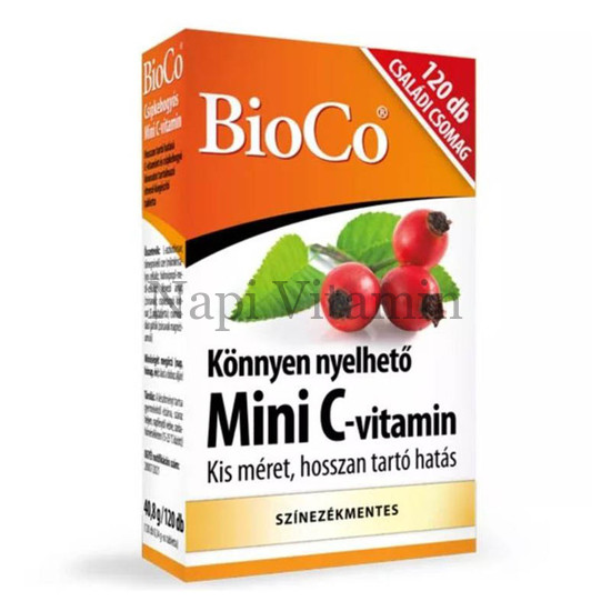BioCo Mini C-vitamin retard tabletta csipkebogyós 120x BioCo Mini C-vitamin retard tabletta csipkebogyós 120x