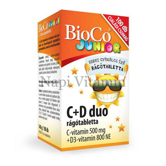 Bioco C+D Duo Junior erdei gyümölcs ízű rágótabletta 100x
