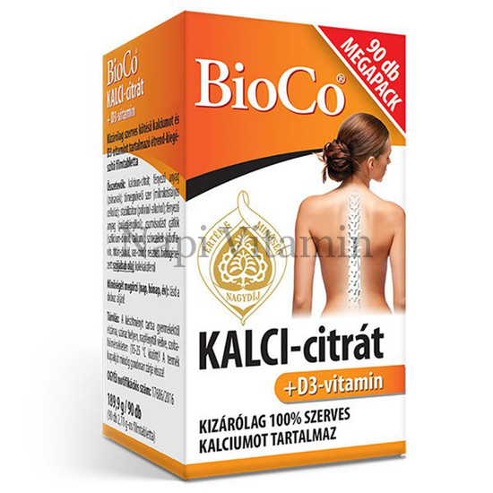 BioCo KALCI-Citrát + D3-vitamin filmtabletta 90x