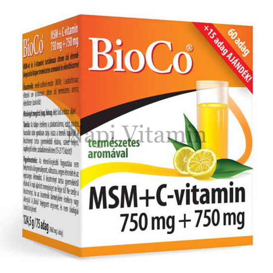 BioCo MSM + C-vitamin 750 mg + 750 mg italpor 75x