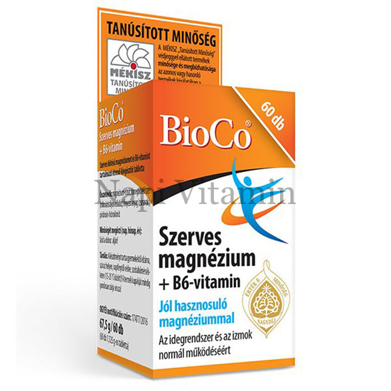Bioco Szerves Magnézium + B6-vitamin tabletta 60x