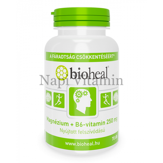 Bioheal szerves Magnézium + B6-vitamin 250 mg nyújtott felszívódású 70x