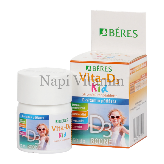 Béres Vita-D3 Kid 800NE rágótabletta 50x Béres Vita-D3 Kid 800NE rágótabletta 50x