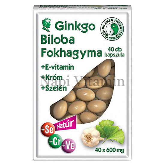 Dr. Chen Ginkgo Biloba és fokhagyma kapszula krómmal és szelénnel 40x Dr. Chen Ginkgo Biloba és fokhagyma kapszula krómmal és szelénnel 40x