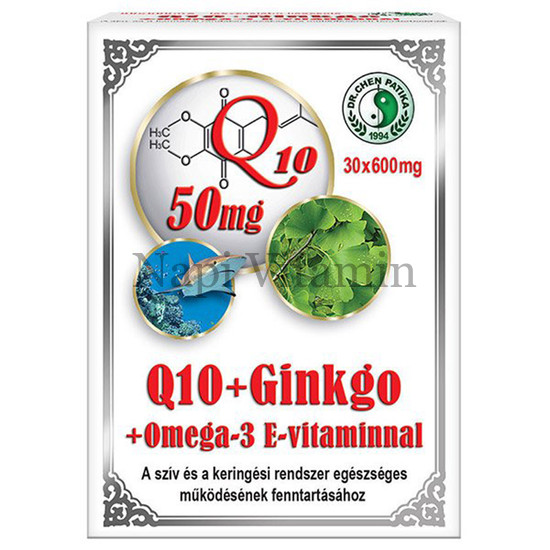 Dr. Chen Q10 + Ginkgo + Omega-3 + E-vitamin kapszula 30x Dr. Chen Q10 + Ginkgo + Omega-3 + E-vitamin kapszula 30x