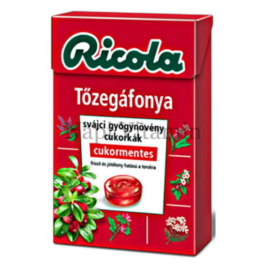 Ricola Tőzegáfonya cukormentes cukorka 40g
