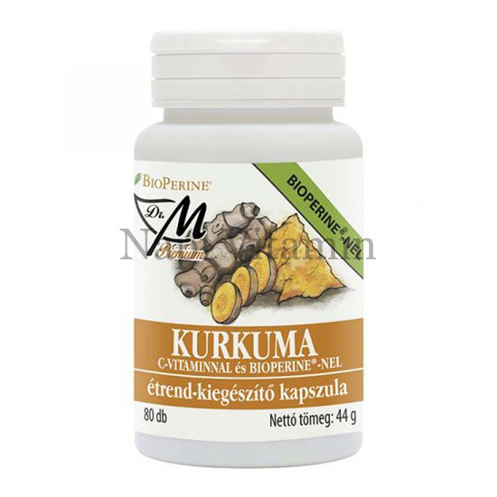 Dr.M Prémium Kurkuma C vitamin Bioperine kapszula 80x Dr.M Prémium Kurkuma C vitamin Bioperine kapszula 80x