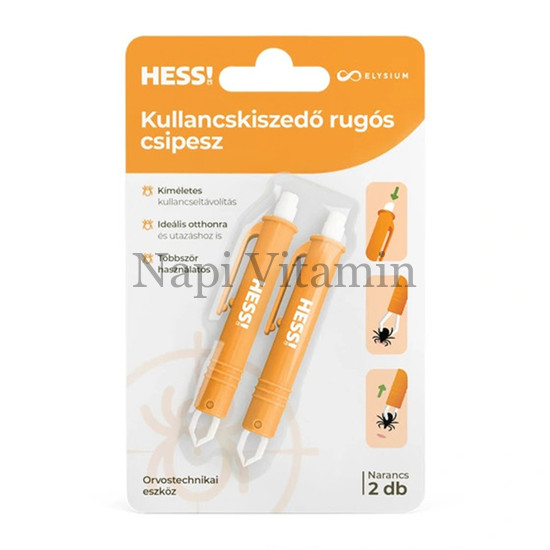 Elysium HESS! kullancskiszedő narancs rugós csipesz 2x