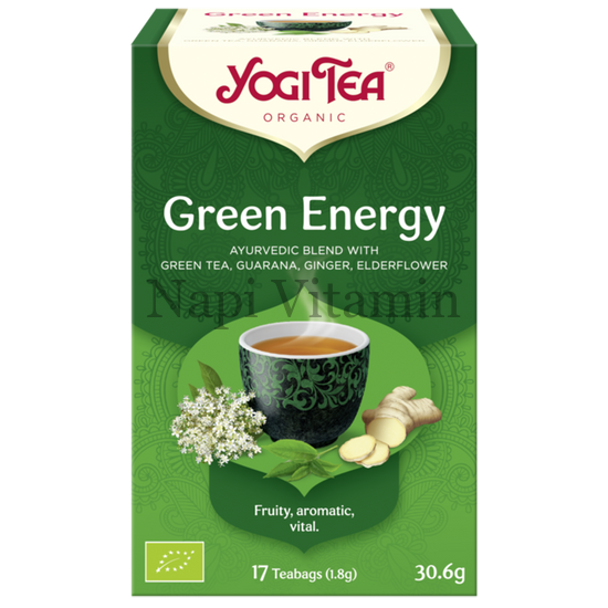 YogiTea Energizáló bio zöld tea 17x