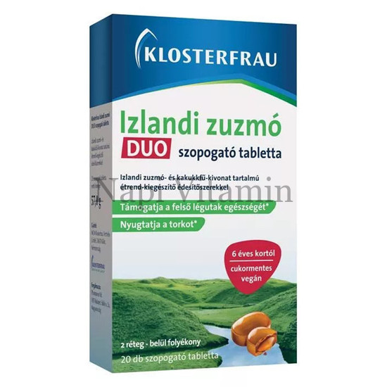Klosterfrau Izlandi zuzmó Duo szopogató tabletta 20x