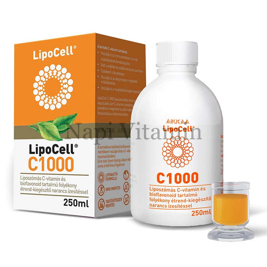 LipoCell C1000 liposzómás C-vitamin narancs ízben 250ml