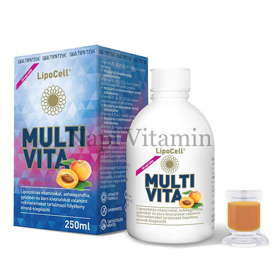 LipoCell Multivita liposzómás multivitamin sárgabarack ízesítéssel 250ml