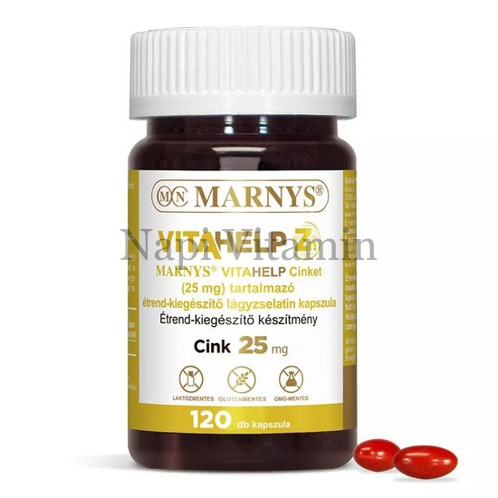 Marnys VitaHelp Cink 25mg lágykapszula 120x Marnys VitaHelp Cink 25mg lágykapszula 120x