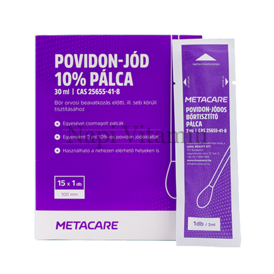 Metacare povidon-jód 10% tamponpálca 15x