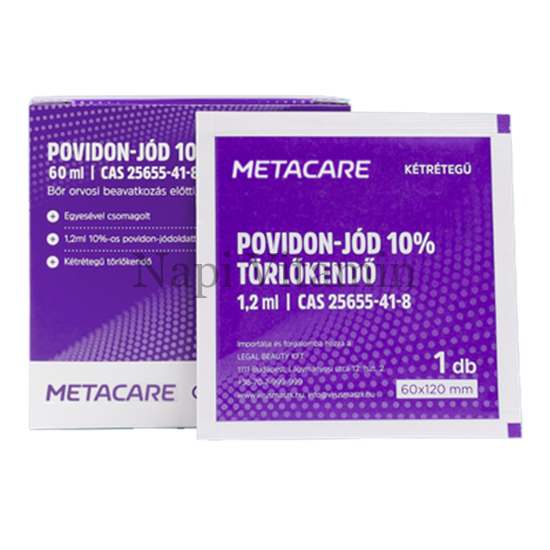 Metacare povidon-jód 10% törlőkendő 50x