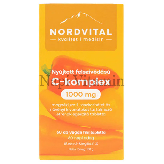 Nordvital C-vitamin 1000mg Komplex Retard filmtabletta 60x Nordvital C-vitamin 1000mg Komplex Retard filmtabletta 60x