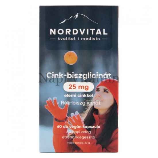Nordvital Cink-biszglicinát+Réz kapszula 60x