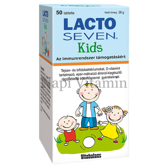 Lactoseven KIDS rágótabletta eper-málnaízű 50x