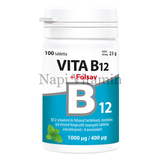 Vita B12 +folsav szopogató tabletta 100x