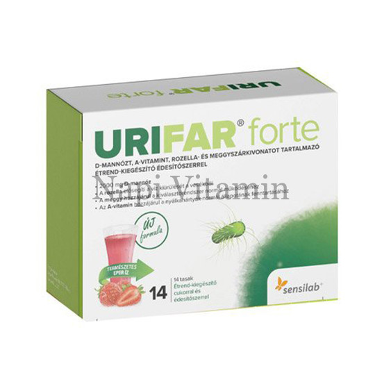 Urifar Forte D-mannózt, A-vitamint, rozella- és meggyszárkivonatot tartalmazó granulátum 14x Urifar Forte D-mannózt, A-vitamint, rozella- és meggyszárkivonatot tartalmazó granulátum 14x