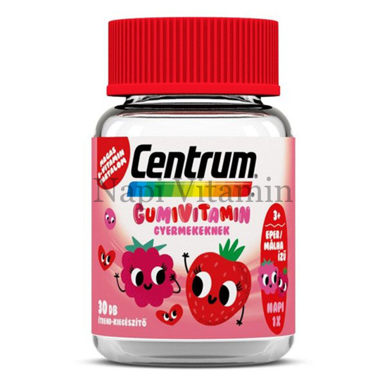 Centrum Gumivitamin gyermekeknek eper-málna ízű 30x