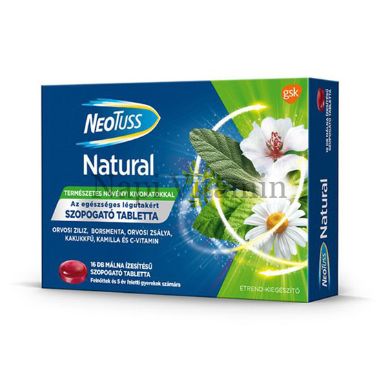 NeoTuss Natural szopogató tabletta 16x NeoTuss Natural szopogató tabletta 16x