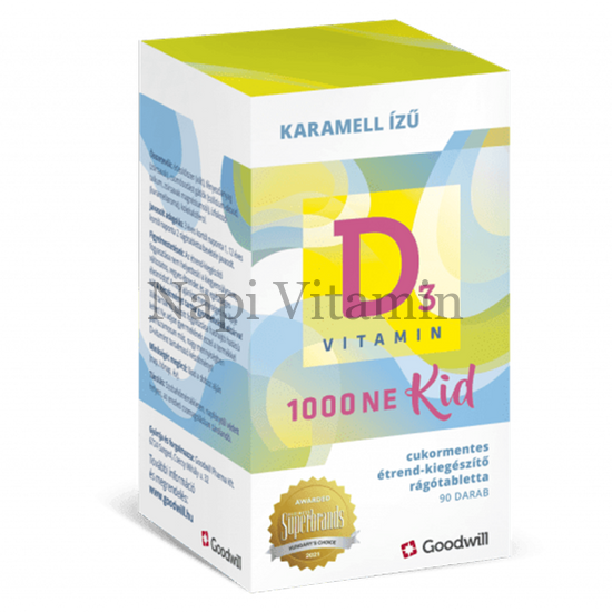 Goodwill D3-vitamin Kid 1000NE rágótabletta gyermekeknek 90x
