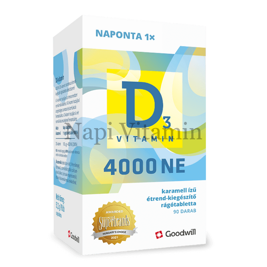 Goodwill D3-Vitamin 4000NE rágótabletta 90x