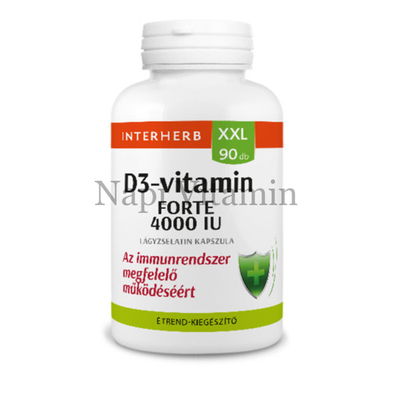 Interherb XXL D3-vitamin 4000NE Forte kapszula 90x