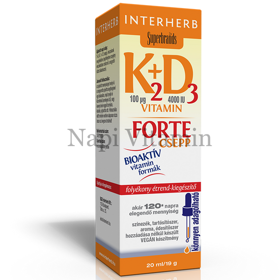 Interherb K2 D3 vitamin Forte csepp 20ml
