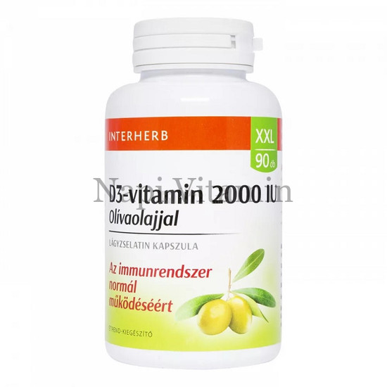 Interherb XXL D3-VITAMIN 2000IU Olívaolajjal kapszula 90x