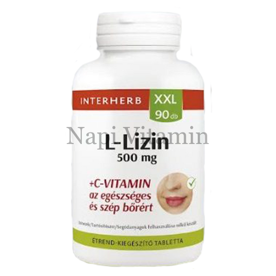Interherb XXL L-Lizin 500 mg + C-vitamin kapszula 90x