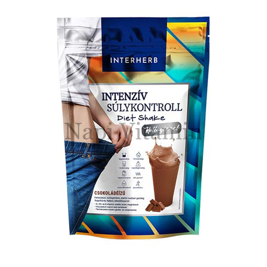 Interherb Intenzív SÚLYKONTROLL Csokoládéízű Diet Shake kollagénnel 528g
