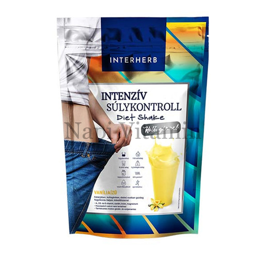 Interherb Intenzív SÚLYKONTROLL Vanilia Diet Shake kollagénnel 528g