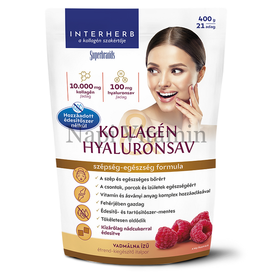Interherb Kollagén & Hyaluronsav vadmálna ízű italpor nádcukorral 400g