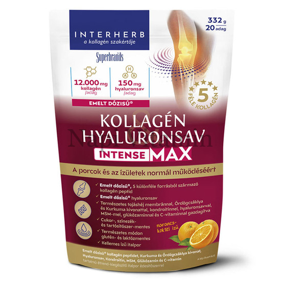 Interherb Intense MAX Kollagén & Hyaluronsav narancs ízű italpor 332g Interherb Intense MAX Kollagén & Hyaluronsav narancs ízű italpor 332g