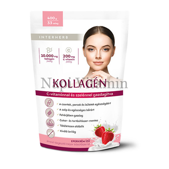 Interherb Kollagén italpor Eperkrém ízű 400g