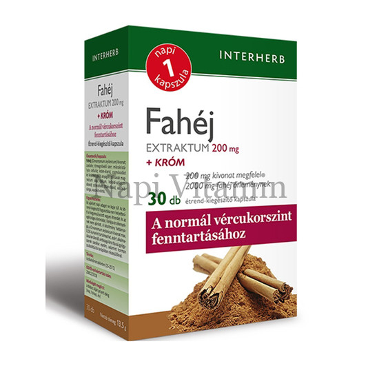 Interherb Napi 1 Fahéj Extraktum 200mg 30x