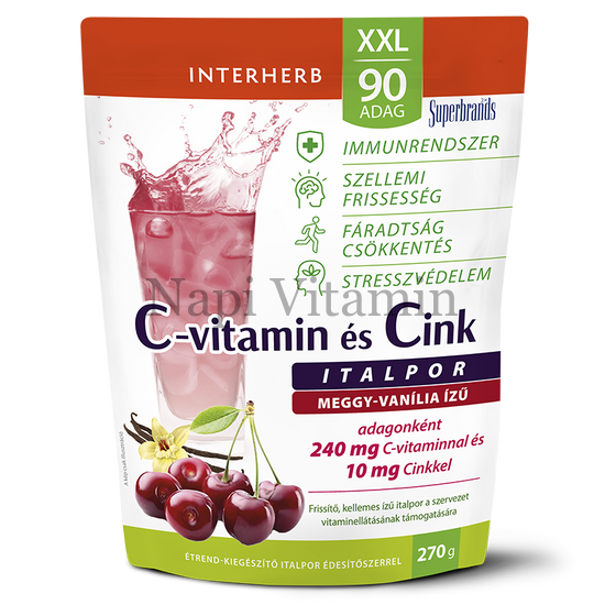 Interherb XXL C-vitamin + Cink megy-vanília ízűitalpor 270g Interherb XXL C-vitamin + Cink megy-vanília ízűitalpor 270g