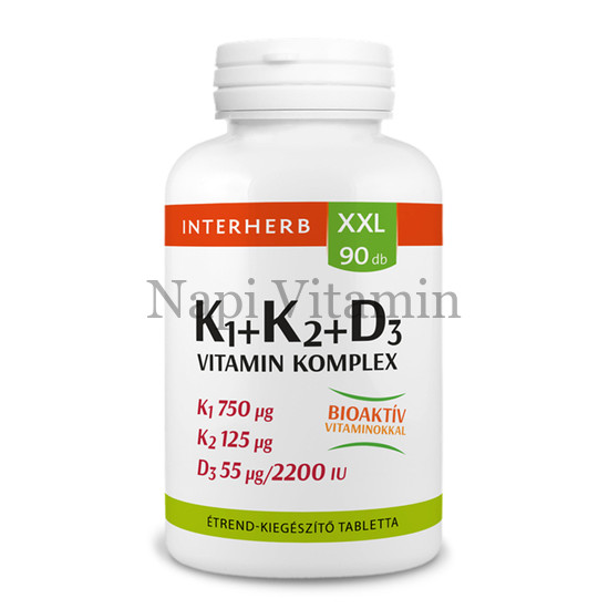 Interherb XXL K1 K2 D3 komplex tabletta 90x