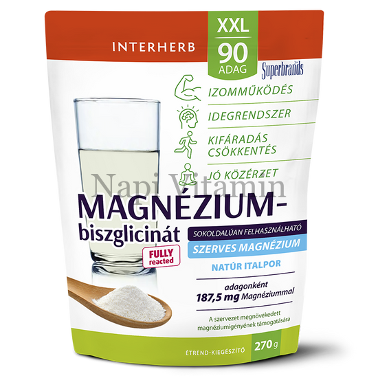 Interherb XXL Magnézium-biszglicinát natur italpor 270g Interherb XXL Magnézium-biszglicinát natur italpor 270g