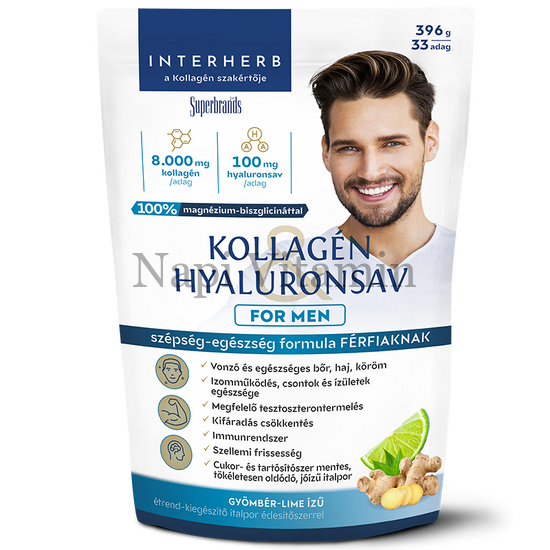 Interherb For Men kollagén & hyaluronsav italpor gyömbér-lime ízű 396g Interherb For Men kollagén & hyaluronsav italpor gyömbér-lime ízű 396g