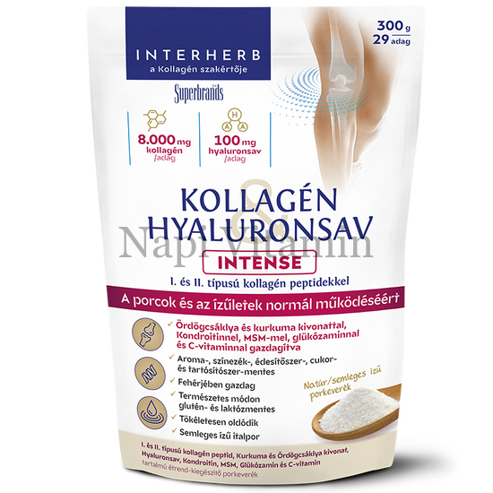 Interherb Intense kollagén & hyaluronsav por natur 300g Interherb Intense kollagén & hyaluronsav por natur 300g