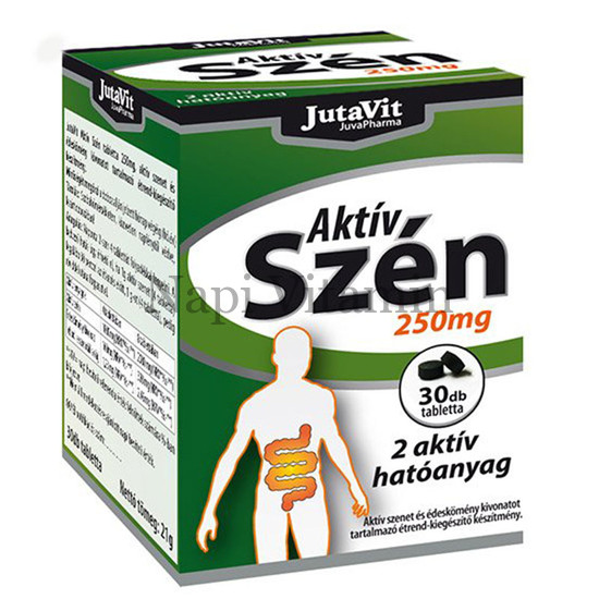 JutaVit Aktív szén 250 mg tabletta 30x