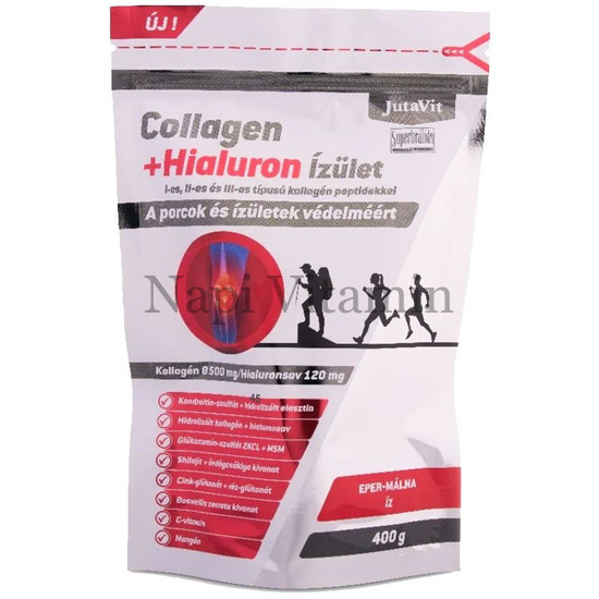 JutaVit Collagen+Hialuron Ízület Eper-Málna ízű italpor 400g JutaVit Collagen+Hialuron Ízület Eper-Málna ízű italpor 400g