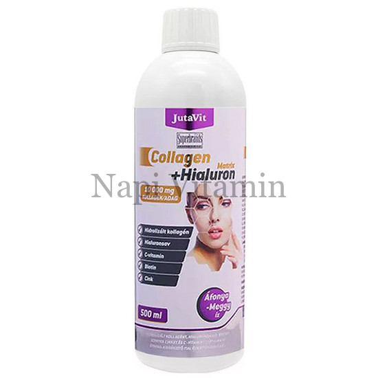 JutaVit Collagen+Hialuron Matrix ital Áfonya-meggy ízben 500ml